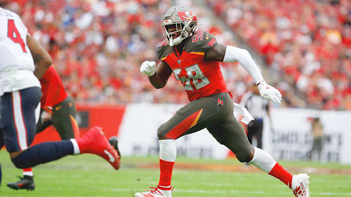 In his first season with Tampa Bay, Barrett set a franchise record with 19.5 sacks.